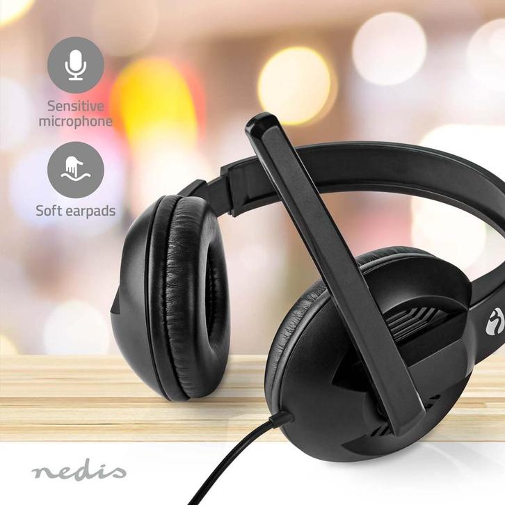 PC-Headset Over-Ear USB - koptelefoon met microfoon, Computers en Software, Headsets, Nieuw, Over-ear, Bedraad, Inklapbare microfoon