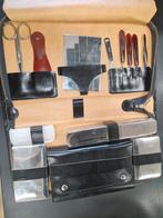 Vintage Make-up Toebehoren Set antiek klassieke barber kappe, Gebruikt, Gehele gezicht, Zwart, Ophalen of Verzenden