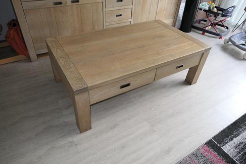 Salontafel - Massief hout - 130 x 75 cm, Huis en Inrichting, Tafels | Salontafels, Gebruikt, Minder dan 50 cm, 50 tot 100 cm, 100 tot 150 cm