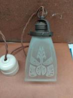 Jugendstyl glazen lampje met oud snoer etc., Huis en Inrichting, Lampen | Wandlampen, Ophalen of Verzenden, Zo goed als nieuw