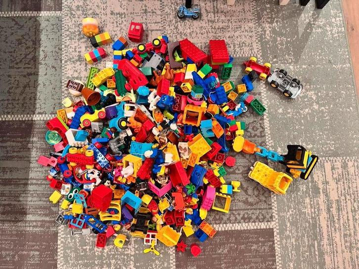 Mega grote set duplo blokken/ bouwstenen, auto’s, dieren etc, Kinderen en Baby's, Speelgoed | Bouwstenen, Zo goed als nieuw, Ophalen