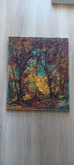 Abstract schilderij van een bos, jaren '60. gesigneerd, Antiek en Kunst, Kunst | Schilderijen | Abstract, Ophalen of Verzenden