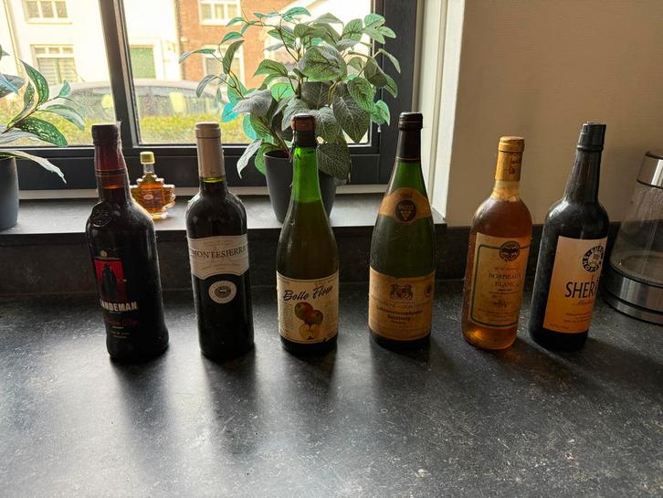 Lege wijn- en sherryflessen decoratie, Verzamelen, Wijnen, Gebruikt, Overige typen, Overige gebieden, Ophalen of Verzenden