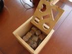 Houten SPEELKUBUS met 10 BLOKJES, compleet, Ophalen, Zo goed als nieuw, Overige typen