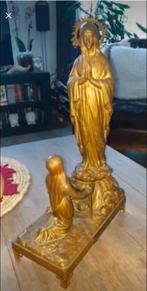 bernadette & Maria Lourdes Beeld met muziekdoos., Antiek en Kunst, Antiek | Religie, Ophalen of Verzenden