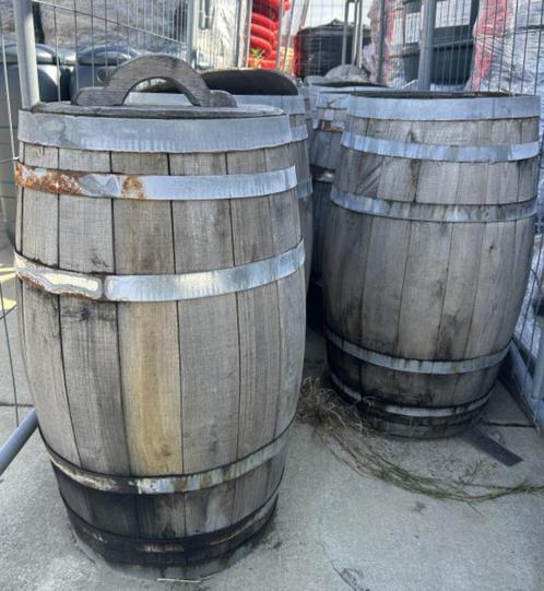 24 kastanjehouten regentonnen – 100 liter, Tuin en Terras, Regentonnen, Zo goed als nieuw, Hout, 75 tot 150 liter, Ophalen