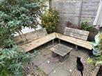 Tuinset, verrot hout, gratis op te halen, Tuin en Terras, Ophalen, 5 zitplaatsen, Gebruikt, Bank