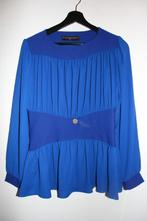 ZGAN Royal temptation shiffon blouse top - blauw S/36, Blauw, Ophalen of Verzenden, Zo goed als nieuw, Lange mouw