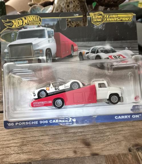 hot wheels team transport premium '66 porsche 906 carrera 6, Hobby en Vrije tijd, Modelauto's | Overige schalen, Nieuw, Auto, Ophalen of Verzenden