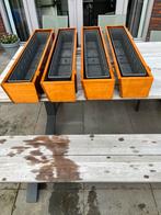Teakhouten Bloembakken Set van 4 113cm breed, Tuin en Terras, Bloembakken en Plantenbakken, Ophalen, Gebruikt, Minder dan 30 cm