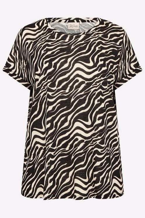 Zwart/ecru tuniek Wasabi Concept Maat 54/56 nu €22,99, Kleding | Dames, Grote Maten, Nieuw, Shirt of Top, Zwart, Ophalen of Verzenden