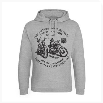 hoodie, route 66 fuel, biker, rocker, man, vrouw, grijs beschikbaar voor biedingen