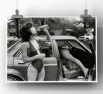 1x Jane Birkin – 1970s Mid-Century Summer Scene zwart wit, Ophalen of Verzenden, Zo goed als nieuw, Minder dan 50 cm, Schilderij