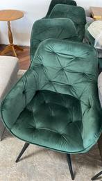 3 stoelen velvet groen gecapitonneer hoge korting, Nieuw, Drie, Stof, Ophalen