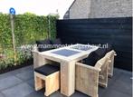 Steigerhout Tuinset- Tuinset 6 stoelen-Tuintafel met stoelen, Tuin en Terras, Tuinset, 6 zitplaatsen, Gebruikt, Bank