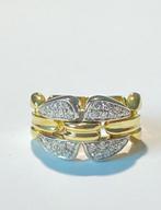Gouden ring met diamanten, Nieuw, Ophalen of Verzenden, 17 tot 18, Met edelsteen