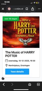 2x tickets the music of Harry Potter Martiniplaza Groningen, Tickets en Kaartjes, Twee personen