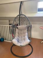 Hangstoel/eistoel met standaard en kussens, Tuin en Terras, Tuinstoelen, Ophalen, Gebruikt, Kunststof