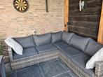 Mooie wicker lounge bank 3 x 3 meter, Ophalen, 5 zitplaatsen, Bank, Zo goed als nieuw