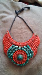 Tibetaanse slab ketting hals sieraad, Ophalen of Verzenden, Zo goed als nieuw, Overige materialen