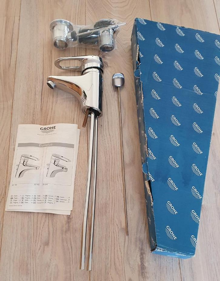 Nieuwe Grohe Europlus wastafelkraan – nooit gemonteerd, Doe-het-zelf en Verbouw, Sanitair, Nieuw, Kraan, Chroom, Ophalen of Verzenden