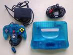 Nintendo 64 Aqua Blauw + originele controller + kabels, Met 1 controller, Ophalen of Verzenden, Zo goed als nieuw