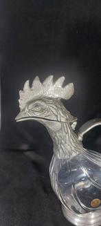 Geblazen kristal karaf met Tin Valpeltro Arte, Antiek en Kunst, Ophalen of Verzenden