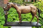 MEISJE MET PAARD / Bronzen beeld