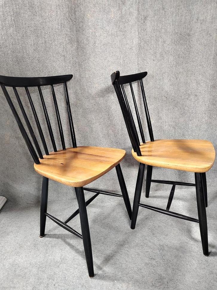 spijlen stoelen, Huis en Inrichting, Stoelen, Gebruikt, Twee, Hout, Zwart, Ophalen of Verzenden