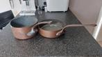 2 Oude pannen, Ophalen of Verzenden, Gebruikt, Rvs, Pannenset