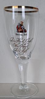 Hertog Jan Glas op voet met spreuk, Glas of Glazen, Ophalen of Verzenden, Zo goed als nieuw, Hertog Jan