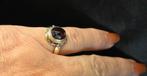 Gouden antieke ring met edelsteen granaat. 2025/695., Ophalen of Verzenden, Goud, Ring, Met edelsteen