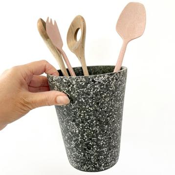 granito terazzo 16cm hoge POT bloempot vintage plantenpot beschikbaar voor biedingen