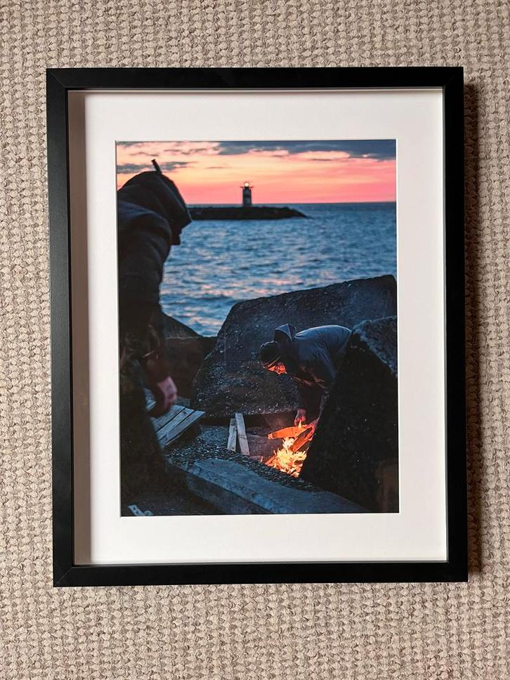 Ingelijste Foto Scheveningen - 50x40 cm, Huis en Inrichting, Woonaccessoires | Schilderijen, Tekeningen en Foto's, Zo goed als nieuw
