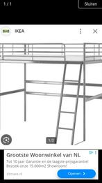Svarta hoogslaper metaal ikea 90/200, Ophalen, Gebruikt, Eenpersoons, 200 cm