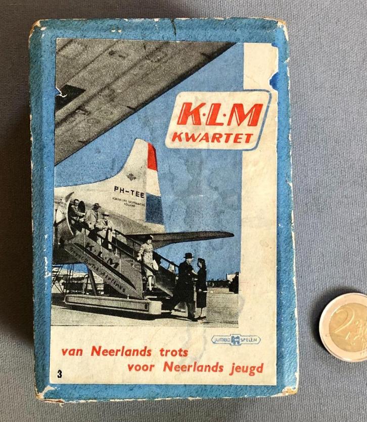 Zeldzaam KLM Kwartet, Jumbo, rond 1950, Verzamelen, Luchtvaart en Vliegtuigspotten, Gebruikt, Overige typen, Ophalen of Verzenden