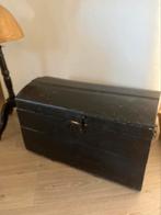 Brocante antieke grenen dekenkust zwart geverfd, Ophalen