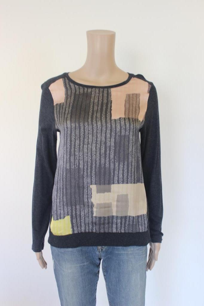 DIDI antraciet bont t-shirt maat S, Kleding | Dames, T-shirts, Zo goed als nieuw, Maat 38/40 (M), Grijs, Lange mouw, Ophalen of Verzenden