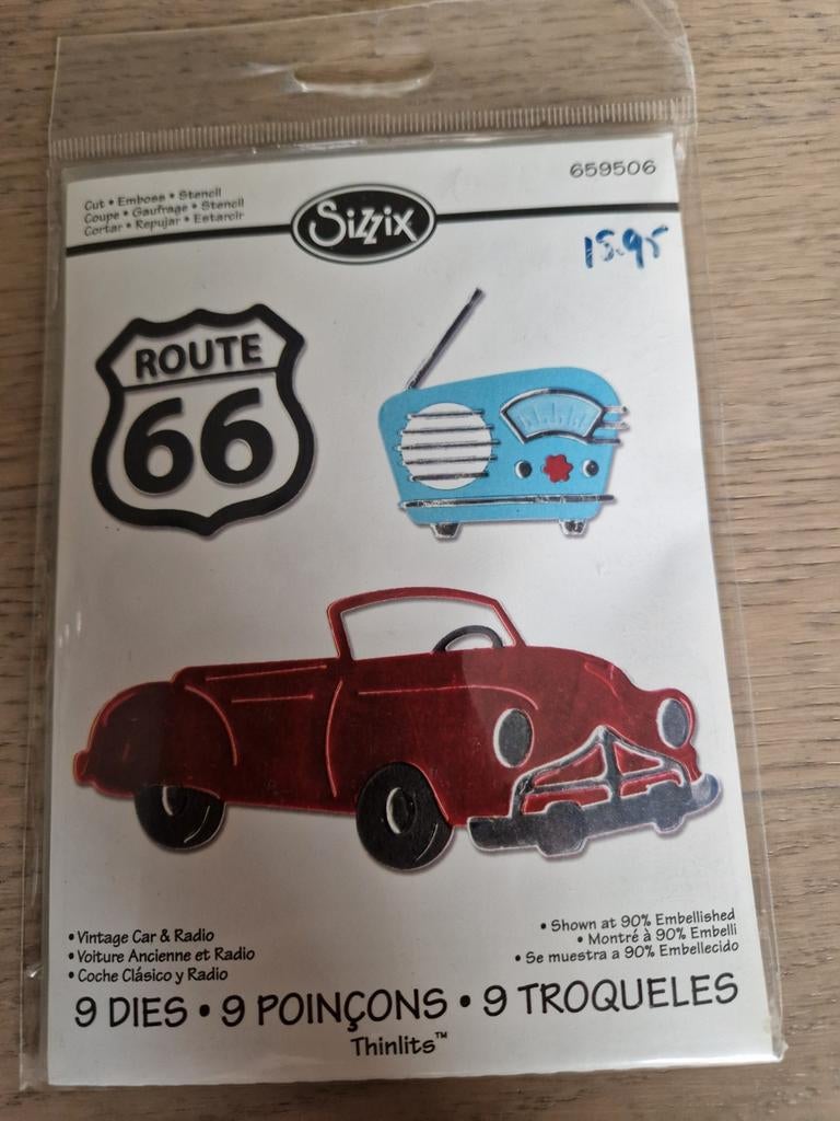 Sizzix Snijmal Vintage Auto & Radio Route 66 - Nieuw, Hobby en Vrije tijd, Scrapbooking, Ophalen of Verzenden, Nieuw, Frame of Mal