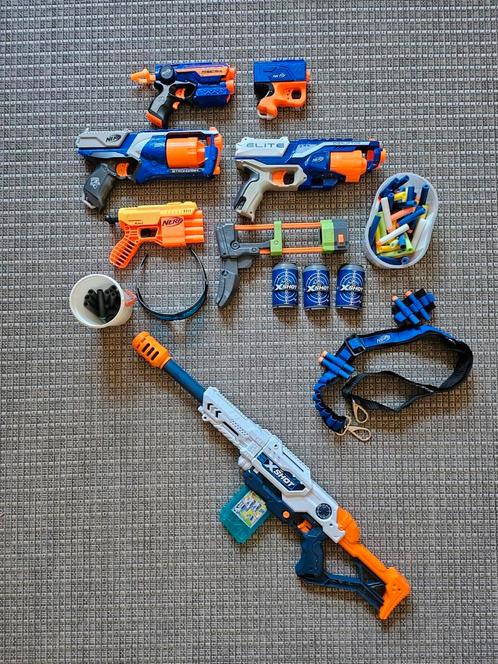 6x speelgoed pijltjes geweren, 5x Nerf - 1x X-Shot, Kinderen en Baby's, Speelgoed | Buiten | Actiespeelgoed, Gebruikt, Ophalen of Verzenden