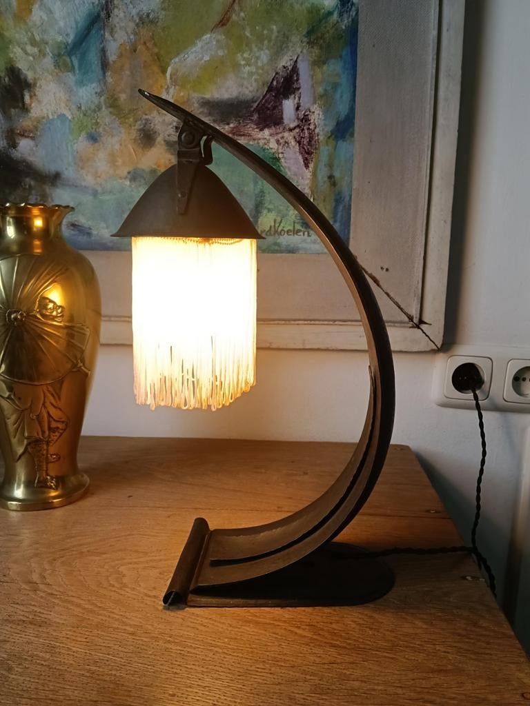 Unieke Amsterdamse School tafellamp, Antiek en Kunst, Antiek | Lampen, Ophalen