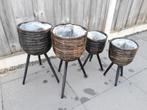4x planten manden, Tuin en Terras, Bloempotten, Ophalen of Verzenden, Zo goed als nieuw, Overige materialen, Binnen