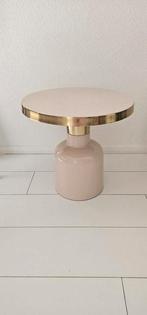 Zuiver Glam salon/bijzettafel glans zand zalm kleur, Huis en Inrichting, Minder dan 55 cm, Rond, Zo goed als nieuw, Hout