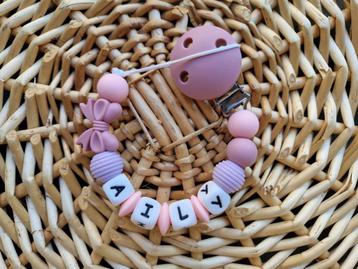 speenkoord strik rosé met of zonder naam €10,95 beschikbaar voor biedingen