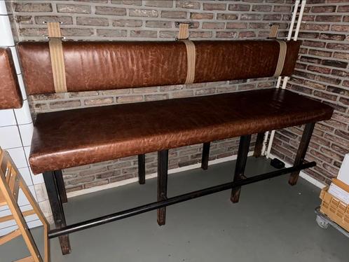 Leren horecabank geitenleer - 3 stuks beschikbaar, Huis en Inrichting, Banken | Bankstellen, Zo goed als nieuw, Rechte bank, 150 tot 200 cm