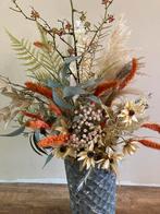 Zijdebloem Boeket Herfst met Stoere Vaas, Ophalen, Zo goed als nieuw, Binnen