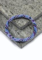 Glaskralen armband - paars en blauw - RB297, Overige materialen, Overige kleuren, Verzenden, Nieuw