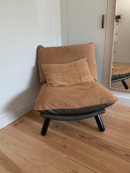 Zuiver Lazy Sack fauteuil – opnieuw bekleed (leer & stof), Huis en Inrichting, Fauteuils, Stof, 75 tot 100 cm, Minder dan 75 cm