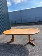 Vintage eettafel rond ovaal uitschuifbaar eiken, Huis en Inrichting, Tafels | Eettafels, Ophalen, 100 tot 150 cm, C, Rond