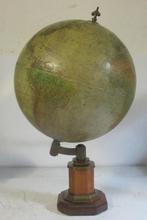 antieke cardboard globe met relief USA wereldbol 119, Antiek en Kunst, Verzenden